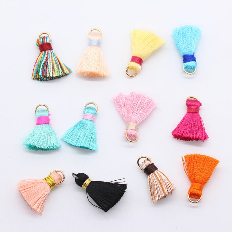 10 bucăți/lot 2 cm mini ciucuri din poliester ciucuri mici pentru bijuterii materiale materiale de descoperire și componente pentru brățară colier