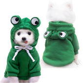 Dog Hoodie- Dog Basic πουλόβερ Παλτό Χαριτωμένο σχήμα βάτραχου Ζεστό χειμωνιάτικο μπουφάν Γάτα Ρούχα για κρύο καιρό Στολή Εξωτερικά ενδύματα σκυλιών Απόκριες