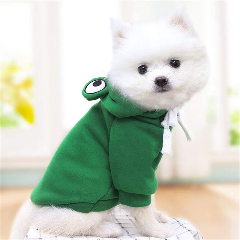 Dog Hoodie- Dog Basic πουλόβερ Παλτό Χαριτωμένο σχήμα βάτραχου Ζεστό χειμωνιάτικο μπουφάν Γάτα Ρούχα για κρύο καιρό Στολή Εξωτερικά ενδύματα σκυλιών Απόκριες