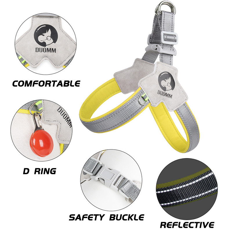 Nyereg kutyahám fényvisszaverő Y alakú, légáteresztő kisállat hevederek Állítható mellkasi heveder kis közepes kutyáknak francia bulldog cuccok