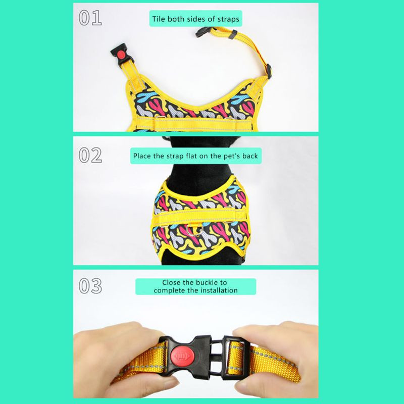 Reflektirajući remen za pse, podesivi prsluk za kućne ljubimce, remen za prsa, obuka na otvorenom, povodac za hodanje, remen, uzice DC05
