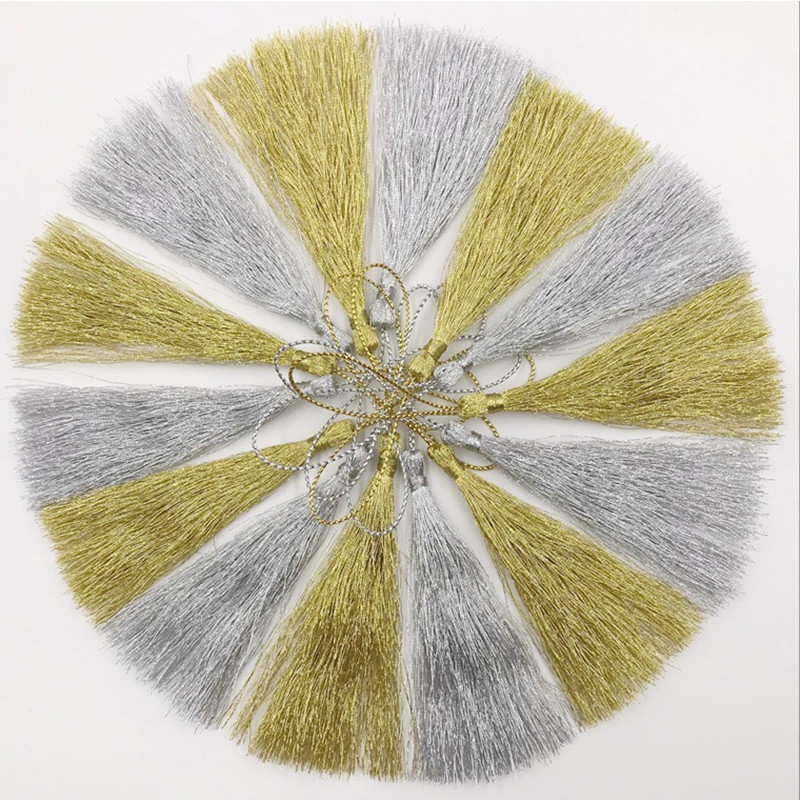 32GAB Zelts zīds Sudrabs Pušķi bārkstis Poliestera kulons Grāmatzīme Rotaslietas Aksesuāri rokdarbiem DIY Aizkari Apģērbi Dekoratīvie