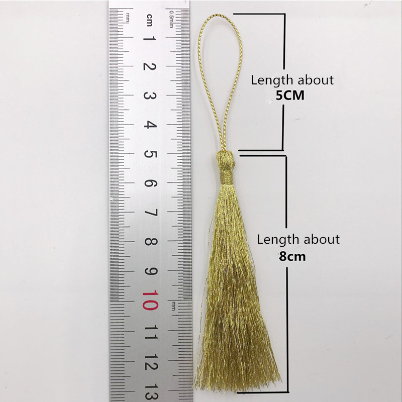 32GAB Zelts zīds Sudrabs Pušķi bārkstis Poliestera kulons Grāmatzīme Rotaslietas Aksesuāri rokdarbiem DIY Aizkari Apģērbi Dekoratīvie