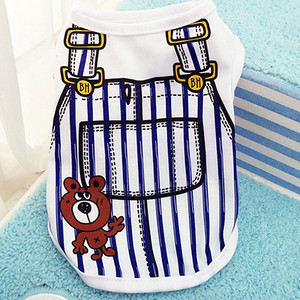 Klasisks svītrains suņu krekls Lēti suņu apģērbi maziem suņiem Vasaras čivavas krekls Mīlīgs kucēnu vestterjers mājdzīvnieku apģērbs sunim