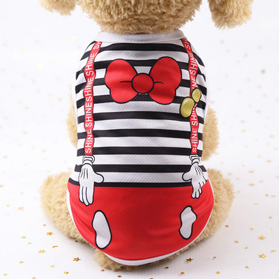 Klasisks svītrains suņu krekls Lēti suņu apģērbi maziem suņiem Vasaras čivavas krekls Mīlīgs kucēnu vestterjers mājdzīvnieku apģērbs sunim