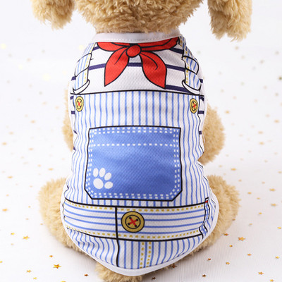 Klasisks svītrains suņu krekls Lēti suņu apģērbi maziem suņiem Vasaras čivavas krekls Mīlīgs kucēnu vestterjers mājdzīvnieku apģērbs sunim