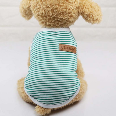 Klasisks svītrains suņu krekls Lēti suņu apģērbi maziem suņiem Vasaras čivavas krekls Mīlīgs kucēnu vestterjers mājdzīvnieku apģērbs sunim