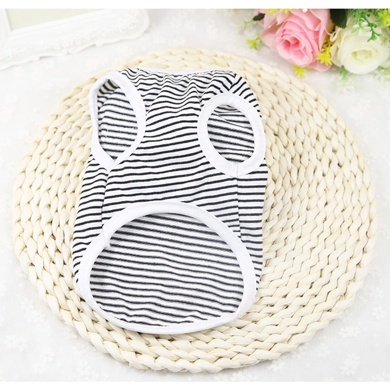 Klasisks svītrains suņu krekls Lēti suņu apģērbi maziem suņiem Vasaras čivavas krekls Mīlīgs kucēnu vestterjers mājdzīvnieku apģērbs sunim