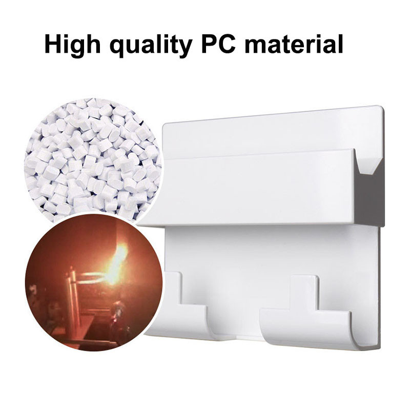 Стойка за стенен държач за телефон Самозалепваща се стойка за зареждане на мобилен телефон за хотел Универсална стойка за телефон Куки за ключове Стенен рафт