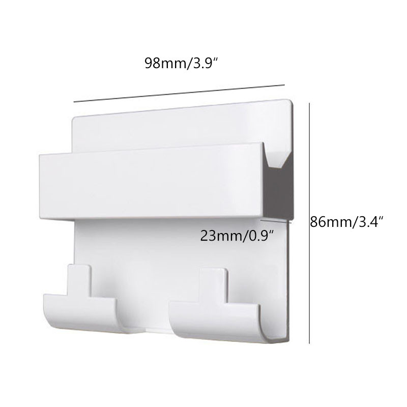 Стойка за стенен държач за телефон Самозалепваща се стойка за зареждане на мобилен телефон за хотел Универсална стойка за телефон Куки за ключове Стенен рафт