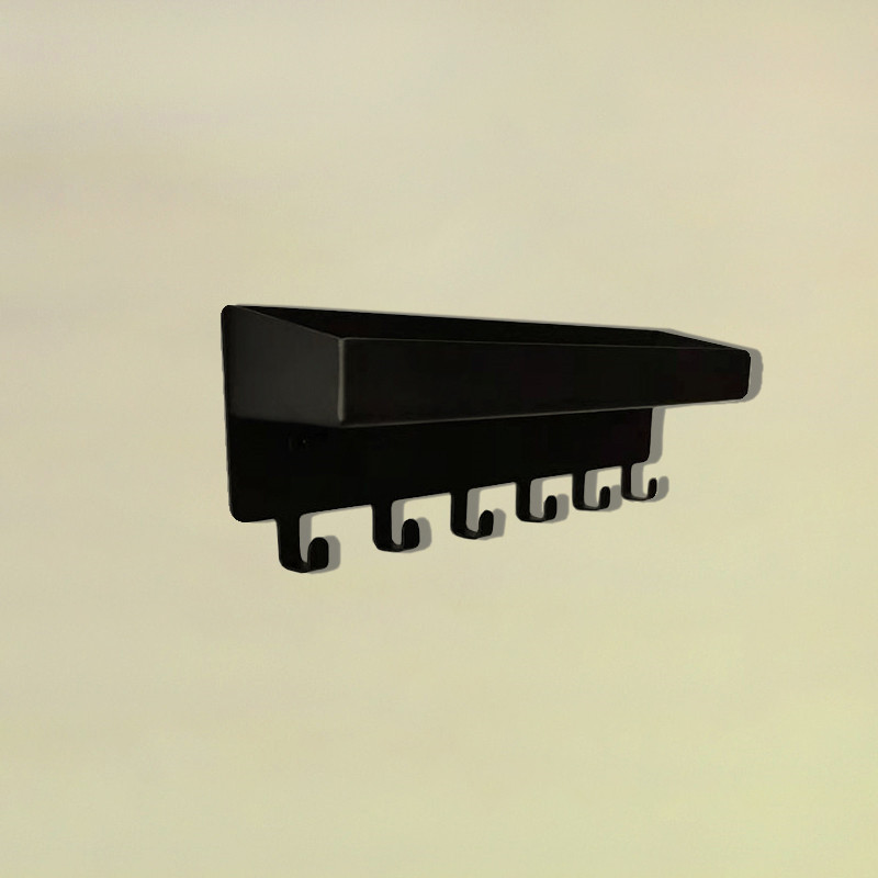 Falra szerelhető kulcstartó Akasztható kulcstartó polc tároló akasztó fém postarendező dekoratív 6 kampós házvezetőnővel a falon