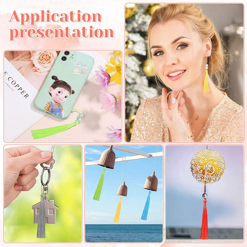 100 db 13 cm-es bojt Könyvjelző Bojt Selymes kézzel készített puha kézműves mini bojt hurkokkal könyvjelzőkhöz barkácsolás kézműves ékszerkészítés