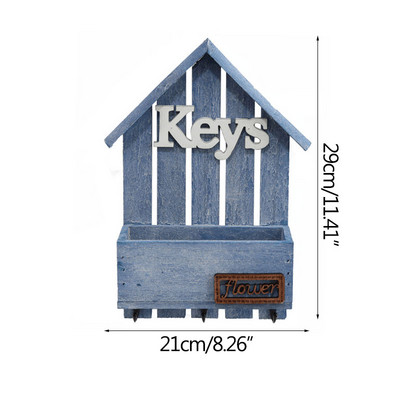 Ar rokām darināts koka sienas kulons atslēgu piekariņu kastīte atslēgu turētājs pakaramais Mājas aksesuāri rokdarbu organizatori Uzglabāšanas kastes sienas plaukta āķis