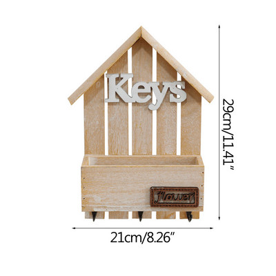 Ar rokām darināts koka sienas kulons atslēgu piekariņu kastīte atslēgu turētājs pakaramais Mājas aksesuāri rokdarbu organizatori Uzglabāšanas kastes sienas plaukta āķis