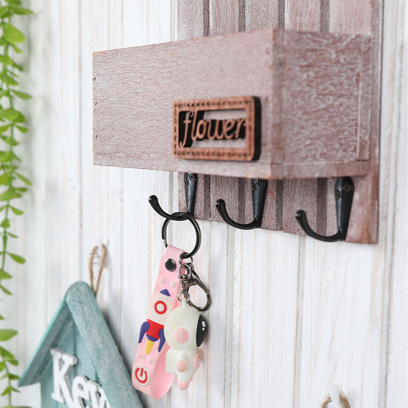 Ar rokām darināts koka sienas kulons atslēgu piekariņu kastīte atslēgu turētājs pakaramais Mājas aksesuāri rokdarbu organizatori Uzglabāšanas kastes sienas plaukta āķis