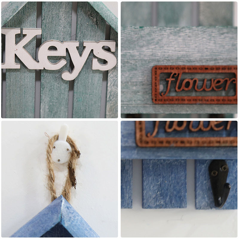 Ar rokām darināts koka sienas kulons atslēgu piekariņu kastīte atslēgu turētājs pakaramais Mājas aksesuāri rokdarbu organizatori Uzglabāšanas kastes sienas plaukta āķis