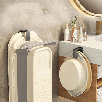 Стенен държач за мивка за вана, куки, регулируема стойка за съхранение на мивка, стойка, кухненска баня, органайзер за мивка, рафтове