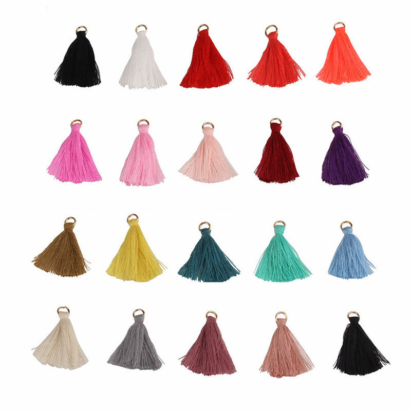 100 db Színes Mini Bojt Rojtos Medál Barkácsolás Party Akasztó Gyűrű Zsinórok Bojt Dísz Ruha Függöny Ékszer Dekor Bojt Csipke