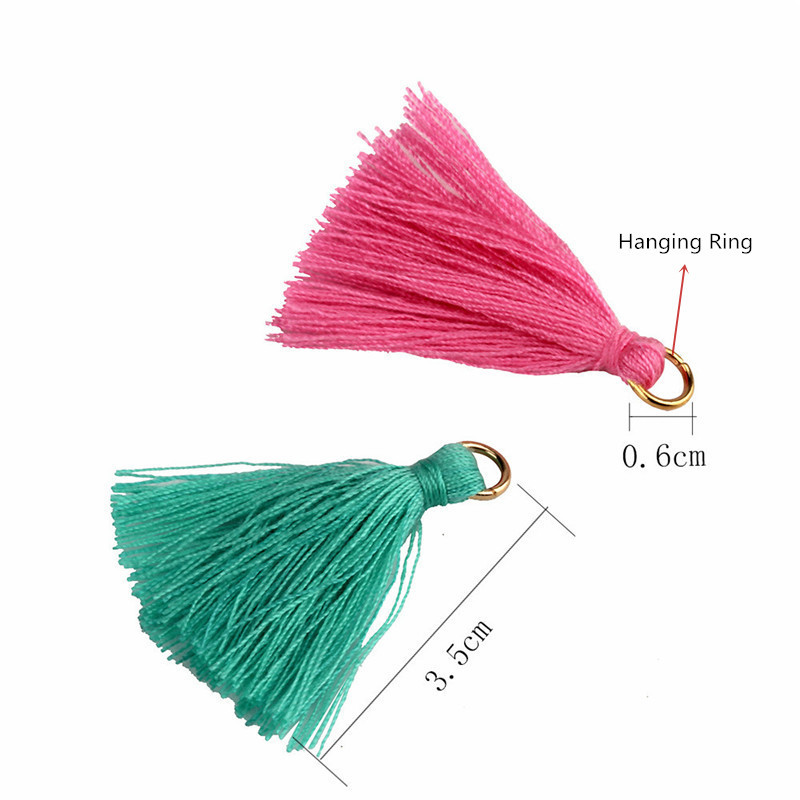 100 db Színes Mini Bojt Rojtos Medál Barkácsolás Party Akasztó Gyűrű Zsinórok Bojt Dísz Ruha Függöny Ékszer Dekor Bojt Csipke