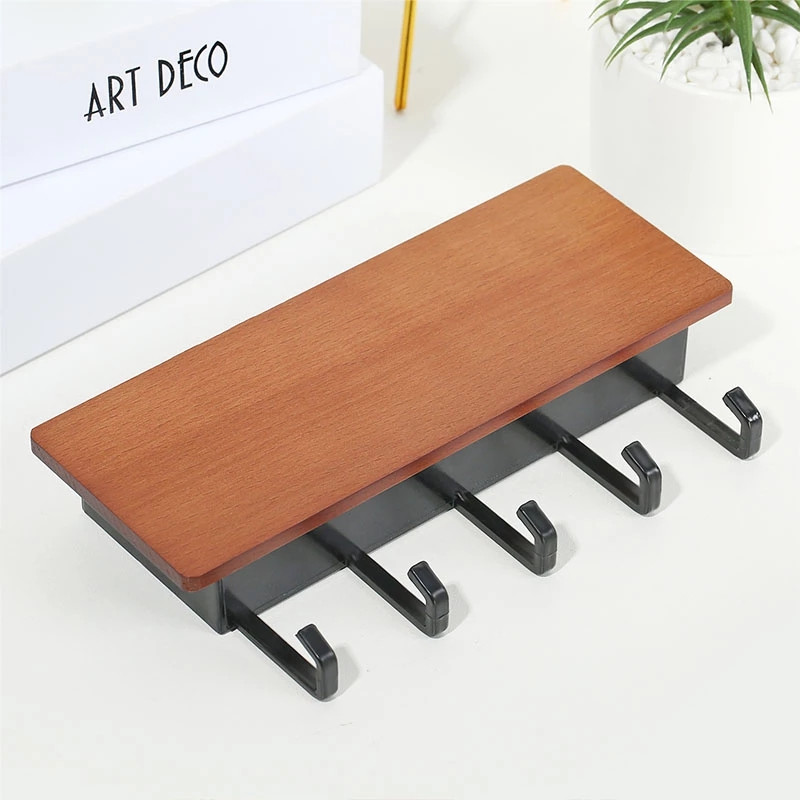 Ξύλινο ράφι τοίχου Sundries Κουτί αποθήκευσης Επιτοίχια Τύπος Διακοσμητική κρεμάστρα Organizer Μπρελόκ Ξύλινο γάντζος κουζίνας τοίχου οργάνωσης εργαλεία