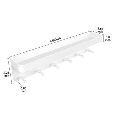 Melns atslēgu plaukts organizators plaukts nerūsējošā tērauda atslēgu kastes sienas āķi Sienas virtuves glabāšanas plaukts Dzīvojamā istaba sienas dekorēšanai