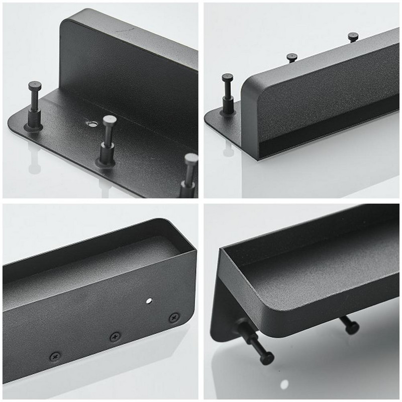 Melns atslēgu plaukts organizators plaukts nerūsējošā tērauda atslēgu kastes sienas āķi Sienas virtuves glabāšanas plaukts Dzīvojamā istaba sienas dekorēšanai