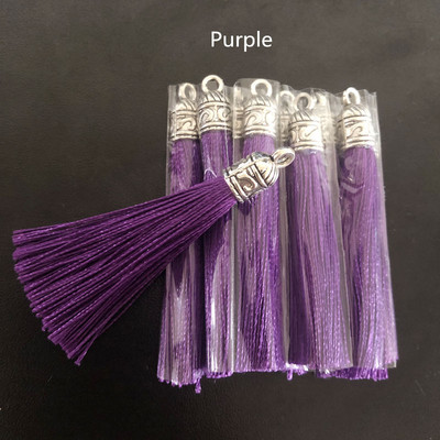 10/20 τμχ 6cm Small Silk Tassel Earrings Κρεμαστό Γούρια Crafts Ασημένια Καπέλα Φούντες Βούρτσα για Αξεσουάρ Κατασκευής Κοσμημάτων DIY