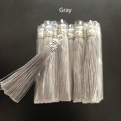 10/20 τμχ 6cm Small Silk Tassel Earrings Κρεμαστό Γούρια Crafts Ασημένια Καπέλα Φούντες Βούρτσα για Αξεσουάρ Κατασκευής Κοσμημάτων DIY