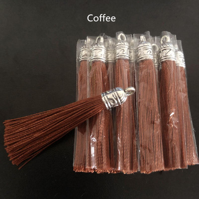 10/20 τμχ 6cm Small Silk Tassel Earrings Κρεμαστό Γούρια Crafts Ασημένια Καπέλα Φούντες Βούρτσα για Αξεσουάρ Κατασκευής Κοσμημάτων DIY