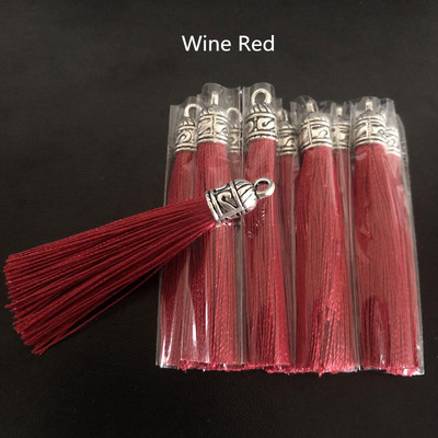 10/20 τμχ 6cm Small Silk Tassel Earrings Κρεμαστό Γούρια Crafts Ασημένια Καπέλα Φούντες Βούρτσα για Αξεσουάρ Κατασκευής Κοσμημάτων DIY