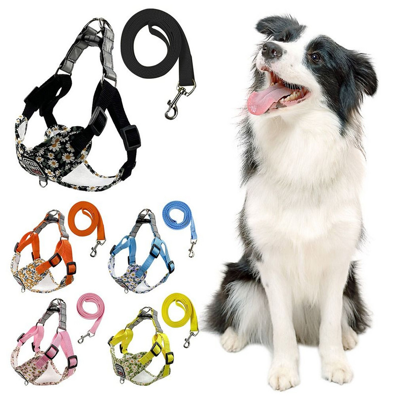 Mājdzīvnieku suņu krūšu siksna Pavada atstarojoša, regulējama mājdzīvnieka kaklasiksna, elpojoša drukas suņu virve maziem un vidējiem suņiem āra mājdzīvnieku piederumiem