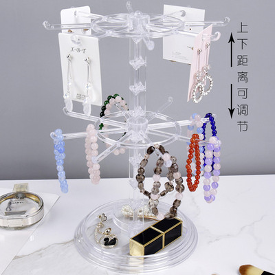 Raktų pakabukas, pakabukai, vitrinos, laikymo lentynėlė, pasukama kabykla Plaukų žiedo virvė darbalaukio apdailos laikiklis auskarų laikrodžiui