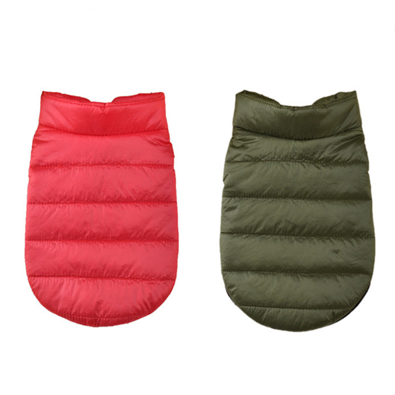 Drabužiai augintiniams Žieminiai šilti striukės mažiems šunims katėms meškiukas čihuahua vienspalvis raudonas žalias paltas šiltas storas augintinio kostiumas