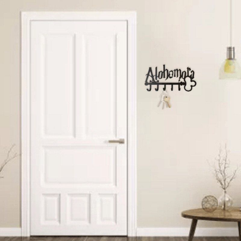 Suport pentru chei din metal creativ de Halloween 5 cârlige Fier Art Adeziv montat pe perete Umeraș negru Organizator pentru pălărie Suport pentru prosoape pentru intrare