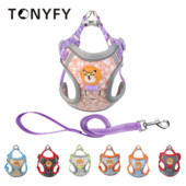 Kutya hám póráz készlet Fényvisszaverő, állítható kiskutya macska hám mellény kültéri sétáló póráz kis közepes és nagy kutya kedvencekhez