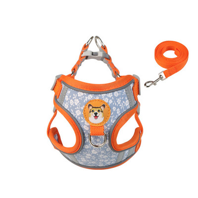 Kutya hám póráz készlet Fényvisszaverő, állítható kiskutya macska hám mellény kültéri sétáló póráz kis közepes és nagy kutya kedvencekhez