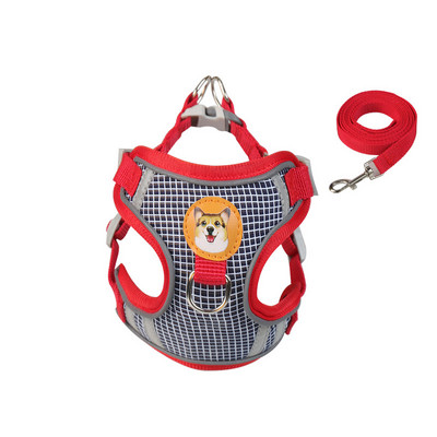 Kutya hám póráz készlet Fényvisszaverő, állítható kiskutya macska hám mellény kültéri sétáló póráz kis közepes és nagy kutya kedvencekhez