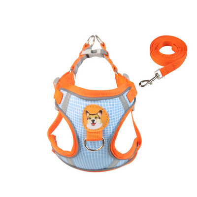 Kutya hám póráz készlet Fényvisszaverő, állítható kiskutya macska hám mellény kültéri sétáló póráz kis közepes és nagy kutya kedvencekhez