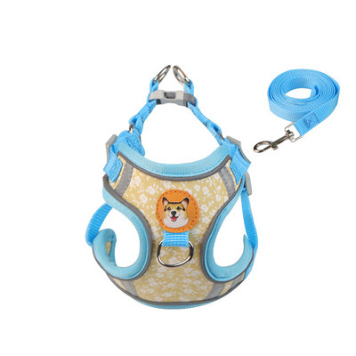 Kutya hám póráz készlet Fényvisszaverő, állítható kiskutya macska hám mellény kültéri sétáló póráz kis közepes és nagy kutya kedvencekhez