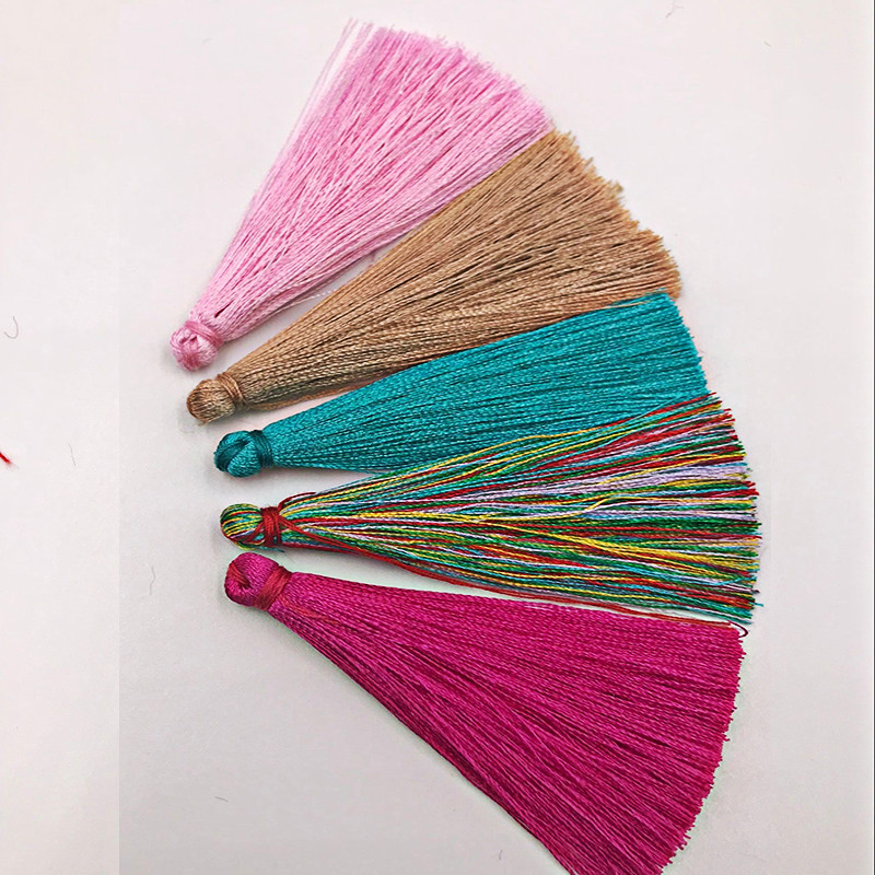 5db/tétel 65mm-es burkolat Bojt Selyem Bojt Rojtok Varrás Bang Bojt Dísz Kézzel Készített Függöny Bojt Barkács kézműves ékszerkészítéshez