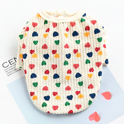 Brīvā laika mājdzīvnieku apģērbi Sirds apdruka Suņi Mājdzīvnieku Apģērbi Maziem Vidējiem Suņiem Kostīmi Mājdzīvnieku apģērbi Ropa Perro Jorkšīras franču buldogs