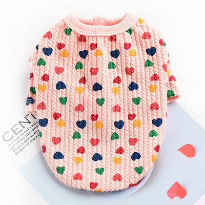 Brīvā laika mājdzīvnieku apģērbi Sirds apdruka Suņi Mājdzīvnieku Apģērbi Maziem Vidējiem Suņiem Kostīmi Mājdzīvnieku apģērbi Ropa Perro Jorkšīras franču buldogs