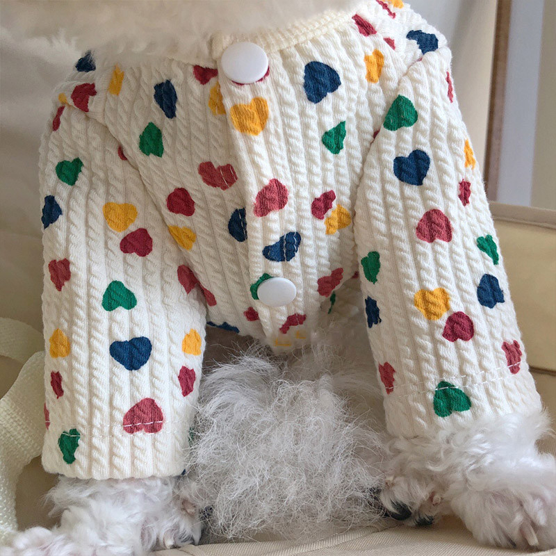 Brīvā laika mājdzīvnieku apģērbi Sirds apdruka Suņi Mājdzīvnieku Apģērbi Maziem Vidējiem Suņiem Kostīmi Mājdzīvnieku apģērbi Ropa Perro Jorkšīras franču buldogs