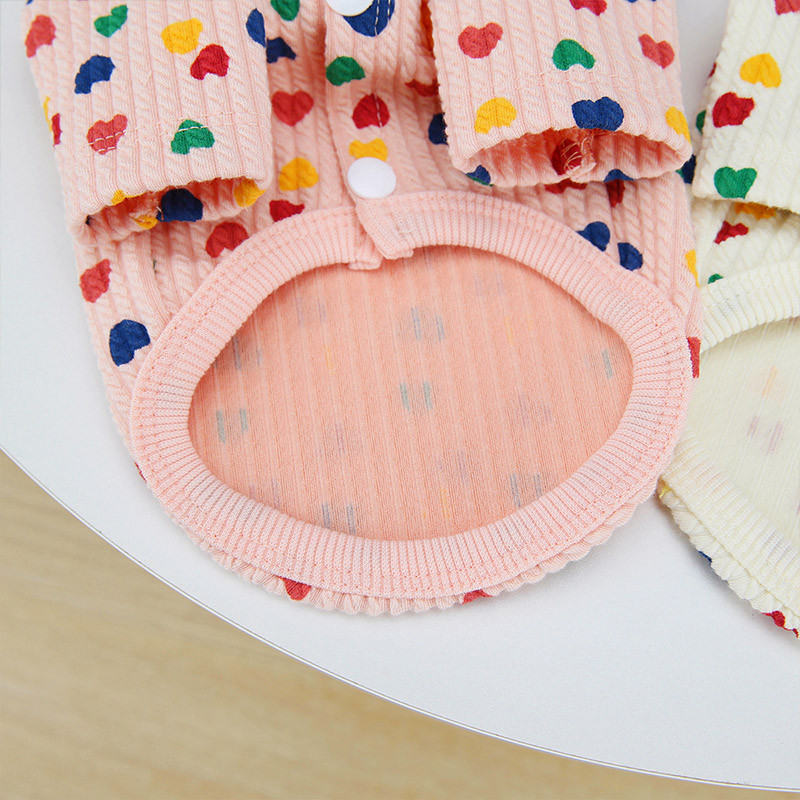 Brīvā laika mājdzīvnieku apģērbi Sirds apdruka Suņi Mājdzīvnieku Apģērbi Maziem Vidējiem Suņiem Kostīmi Mājdzīvnieku apģērbi Ropa Perro Jorkšīras franču buldogs