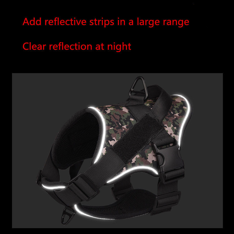 Új kutyahám, fényvisszaverő, lélegző, állítható erős és kopásálló kisállathám kutyamellény kültéri sétáló kutya kellékekhez