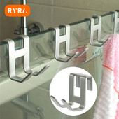 Kuke za vrata u obliku slova H Prostor, aluminijska vješalica bez rupa za staklo Držači za ključeve za tuširanje Stalak za ručnike Kuhinja Polica za kupaonicu Kućni organizatori