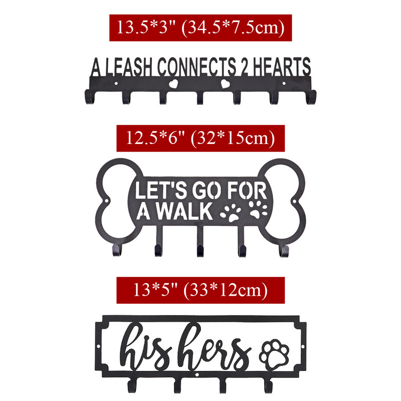 4/5/7 Hooks Μεταλλικά λουριά για σκύλους κατοικίδιων ζώων Κρεμάστρα με λουρί για σκύλους Γάντζος λουρί για σκύλους Βάση για ράφι τοίχου με δωρεάν τσέπες για κλειδιά για νύχια Αξεσουάρ για κατοικίδια