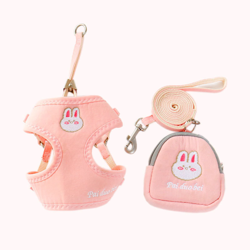 Postroj pre psov s vodítkom, teplý kreslený králik, postroj pre domáce zvieratá, šteňa, pre malé zvieratá, olovené produkty, potreby pre domáce zvieratá