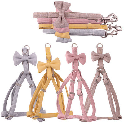 Set de guleră cu lesă pentru câini, cu arc moale, drăguț, cu două straturi, pentru zgarda pentru animale de companie mici și mijlocii, plimbări în aer liber