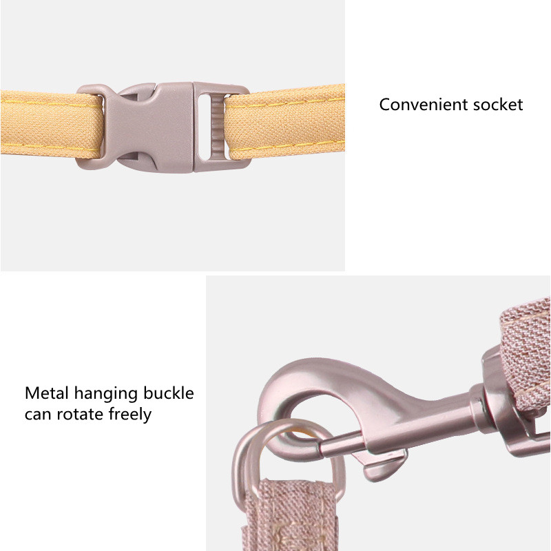 Set de guleră cu lesă pentru câini, cu arc moale, drăguț, cu două straturi, pentru zgarda pentru animale de companie mici și mijlocii, plimbări în aer liber